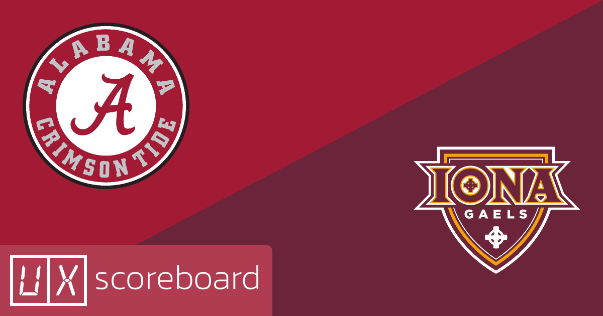 Alabama Crimson Tide vs Iona Gaels game highlights