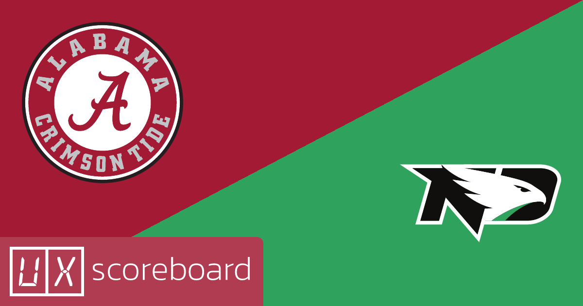 Alabama Crimson Tide vs North Dakota Fighting Hawks game highlights