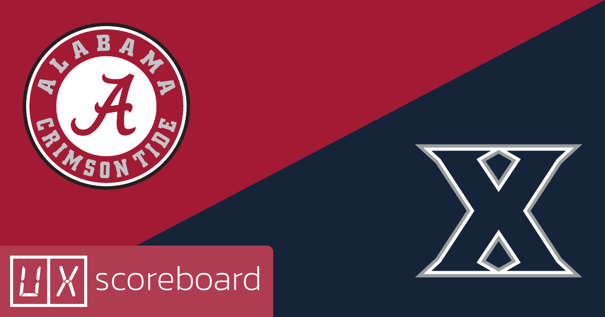 Alabama Crimson Tide vs Xavier Musketeers game highlights
