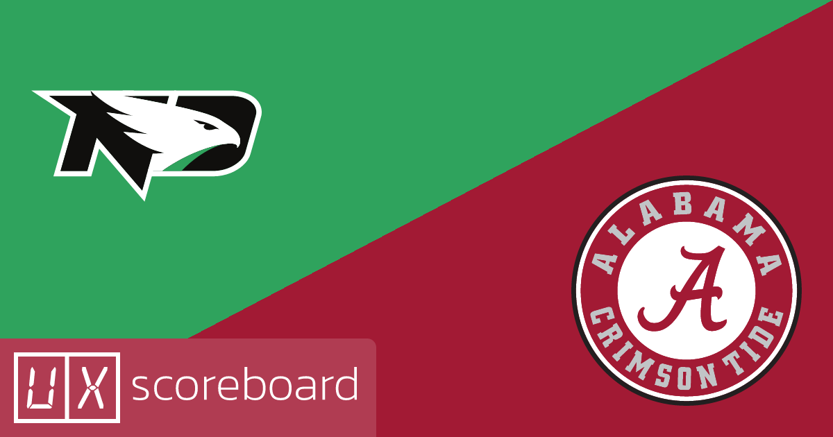 North Dakota Fighting Hawks vs Alabama Crimson Tide game highlights